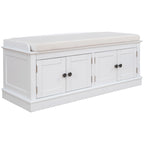 Storage Bench with 4 Doors and Adjustable Shelves
