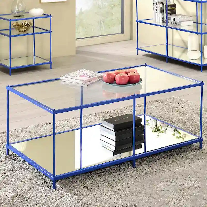 Scoles Contemporary 42-inch Glass 1-Shelf Coffee Table by Furniture of America