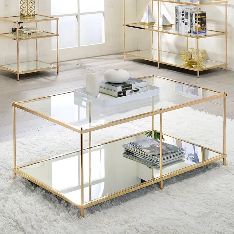 Scoles Contemporary 42-inch Glass 1-Shelf Coffee Table by Furniture of America