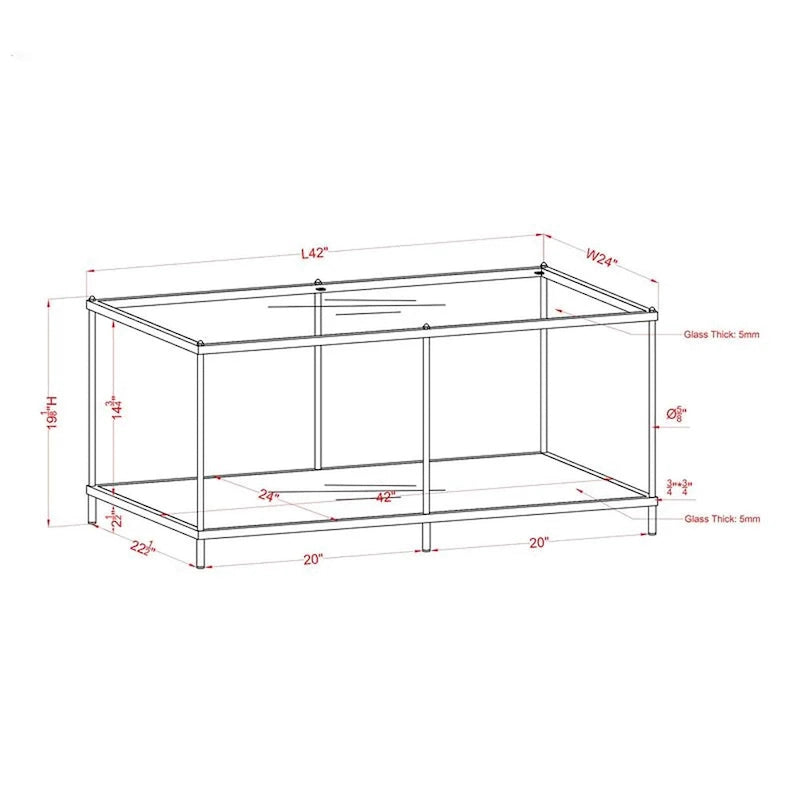 Scoles Contemporary 42-inch Glass 1-Shelf Coffee Table by Furniture of America