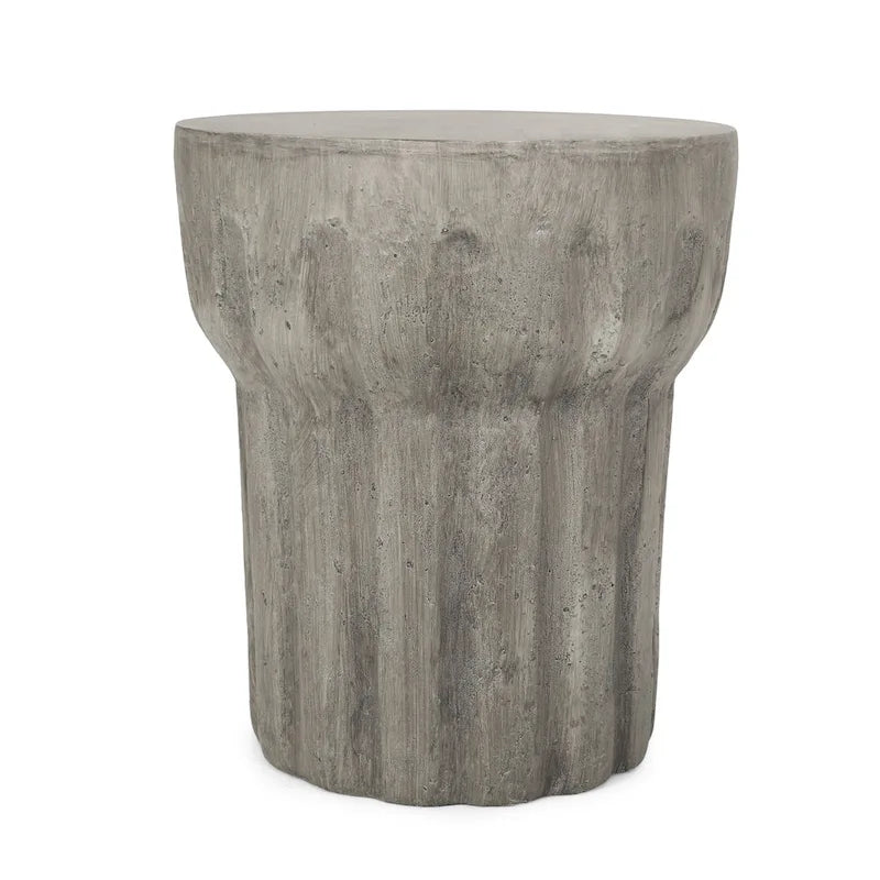 Delphinus Indoor/Outdoor Contemporary Lightweight Concrete Accent Side Table by Christopher Knight Home