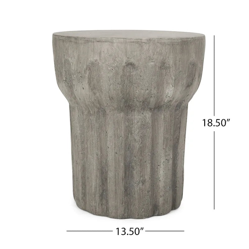 Delphinus Indoor/Outdoor Contemporary Lightweight Concrete Accent Side Table by Christopher Knight Home