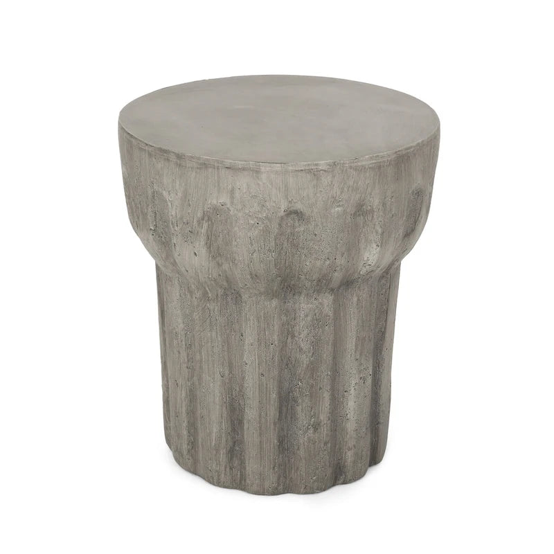 Delphinus Indoor/Outdoor Contemporary Lightweight Concrete Accent Side Table by Christopher Knight Home
