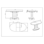 Somette Kenya Extendable Dining Table with Art Deco Stripe Base