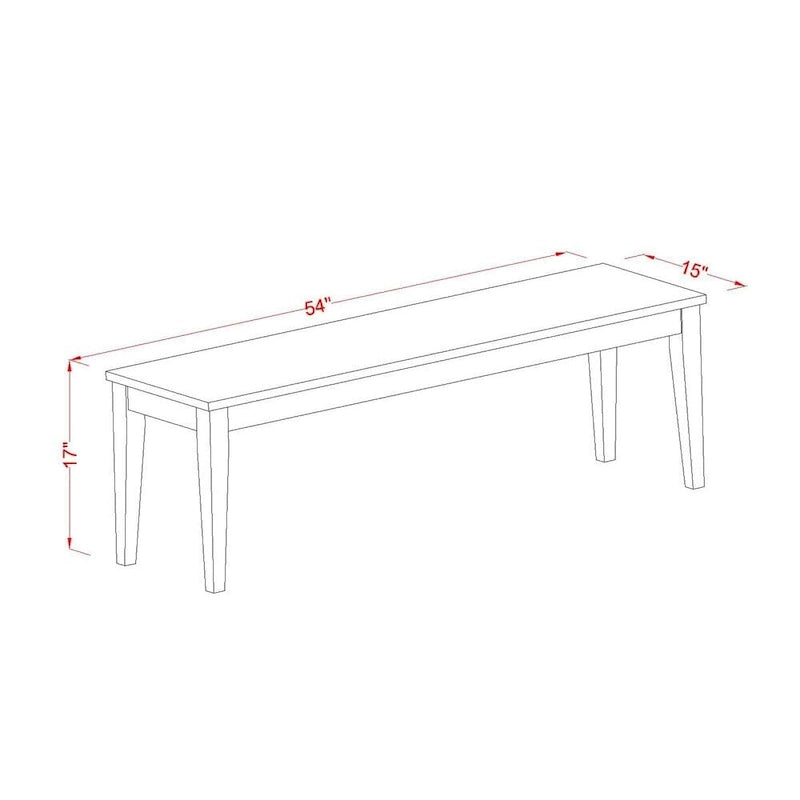East West Furniture Dining Table Set Contains a Rectangle Table and Dining Chairs with a Bench (Chair Seat Type Options)