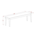 East West Furniture Dining Table Set Contains a Rectangle Table and Dining Chairs with a Bench (Chair Seat Type Options)