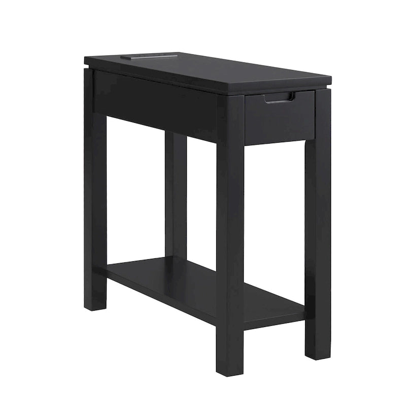 Leick Home Charging Cade Wood Side Table with Drawer