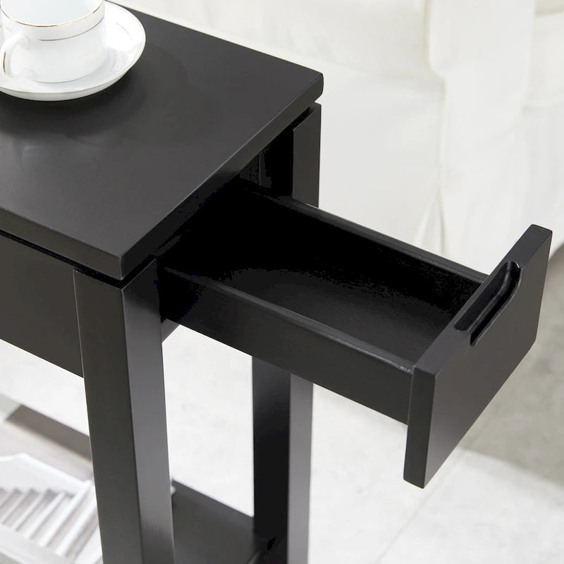 Leick Home Charging Cade Wood Side Table with Drawer