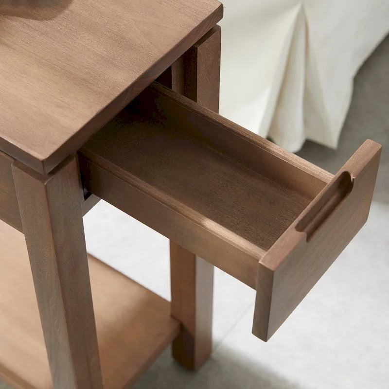 Leick Home Charging Cade Wood Side Table with Drawer