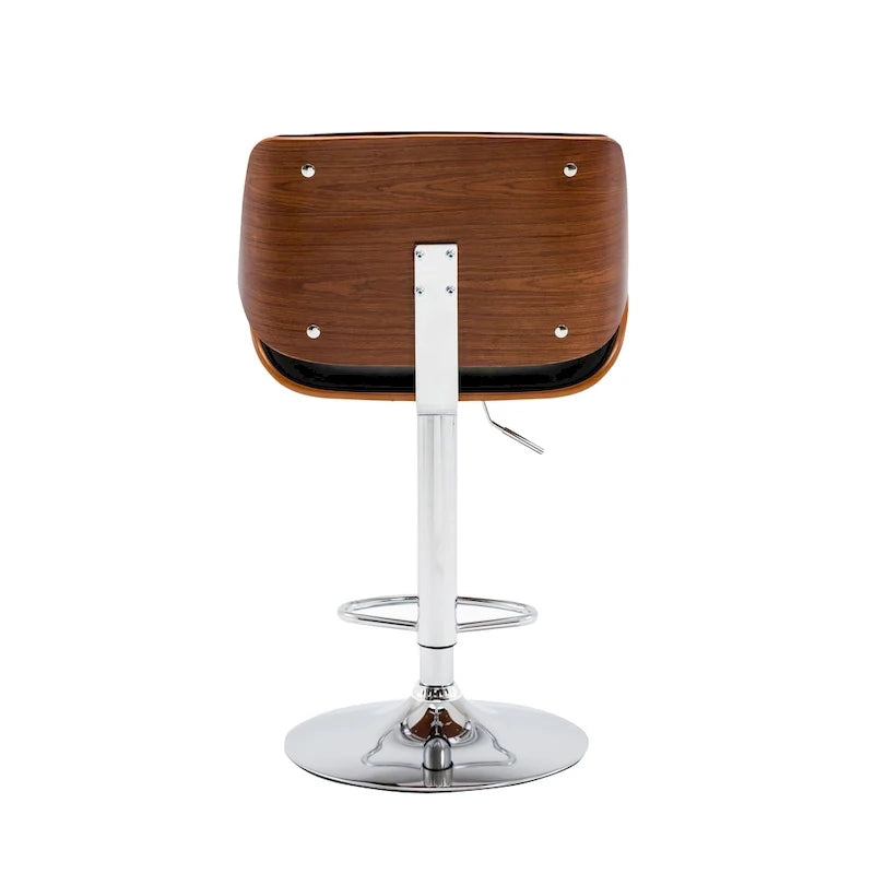 Porthos Home Oriole Height Adjustable Bar Stool, PU Upholstery, Chrome Base