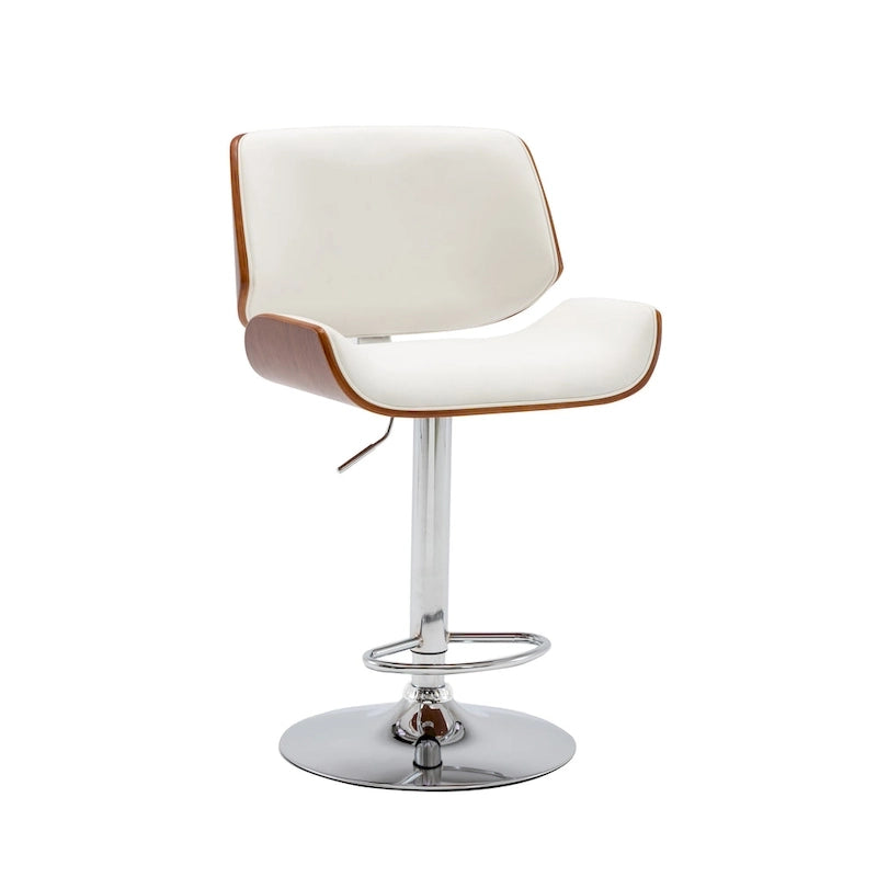 Porthos Home Oriole Height Adjustable Bar Stool, PU Upholstery, Chrome Base