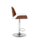 Porthos Home Oriole Height Adjustable Bar Stool, PU Upholstery, Chrome Base