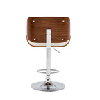 Porthos Home Oriole Height Adjustable Bar Stool, PU Upholstery, Chrome Base