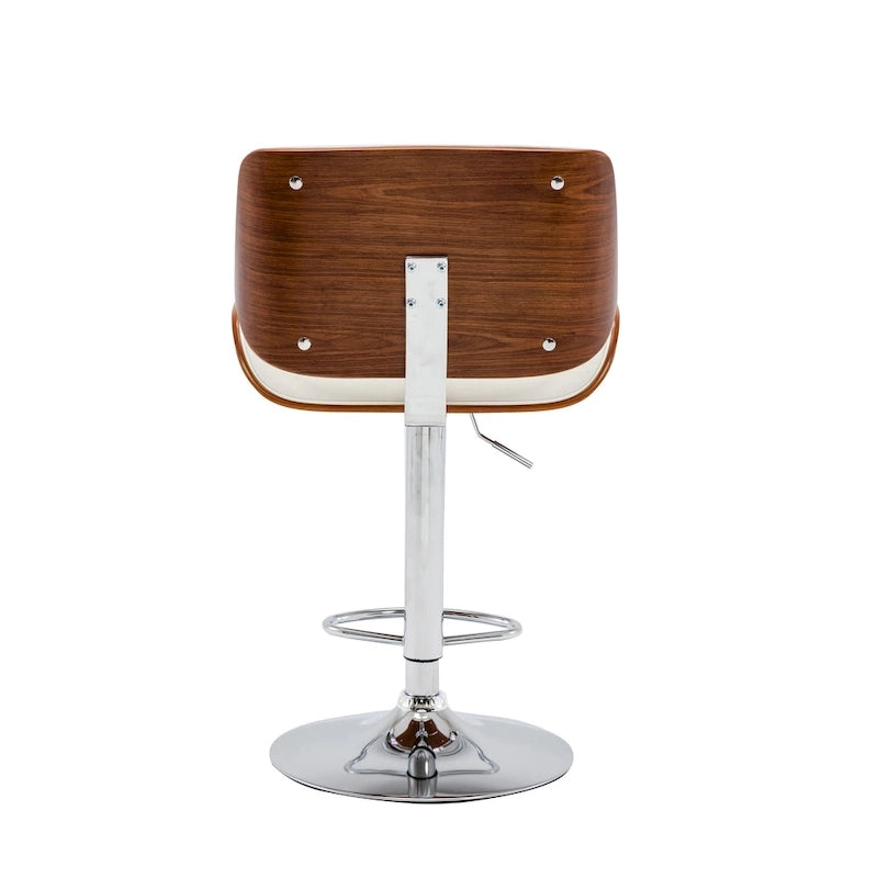 Porthos Home Oriole Height Adjustable Bar Stool, PU Upholstery, Chrome Base