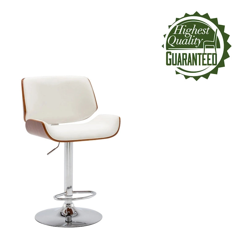 Porthos Home Oriole Height Adjustable Bar Stool, PU Upholstery, Chrome Base