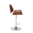 Porthos Home Oriole Height Adjustable Bar Stool, PU Upholstery, Chrome Base