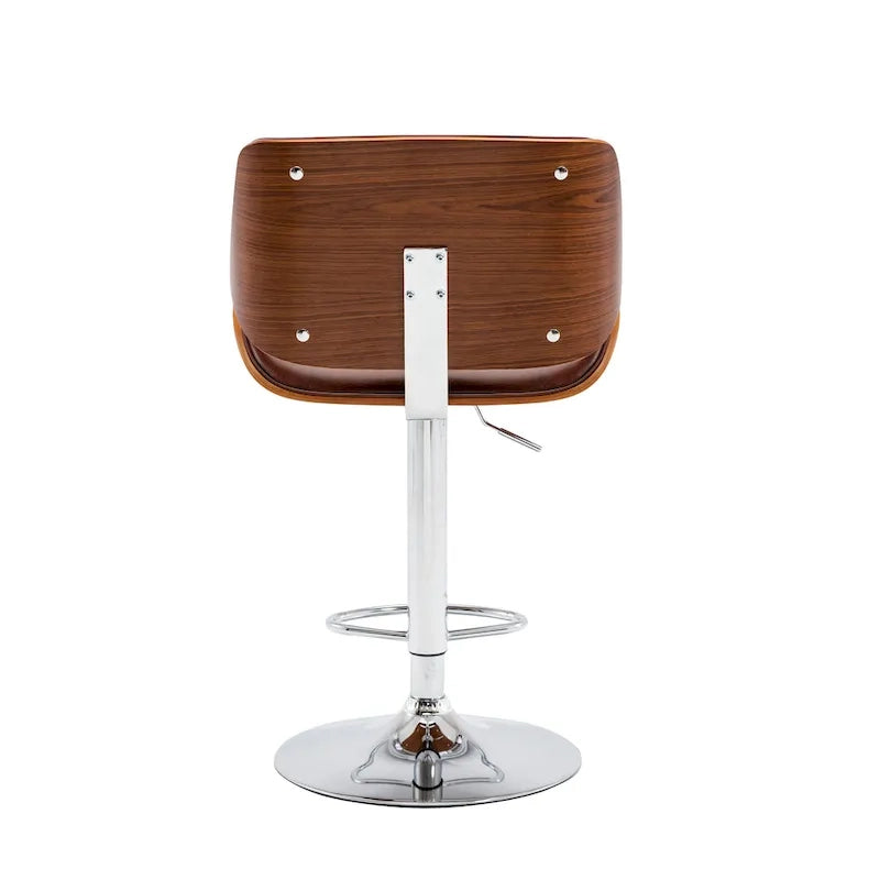 Porthos Home Oriole Height Adjustable Bar Stool, PU Upholstery, Chrome Base