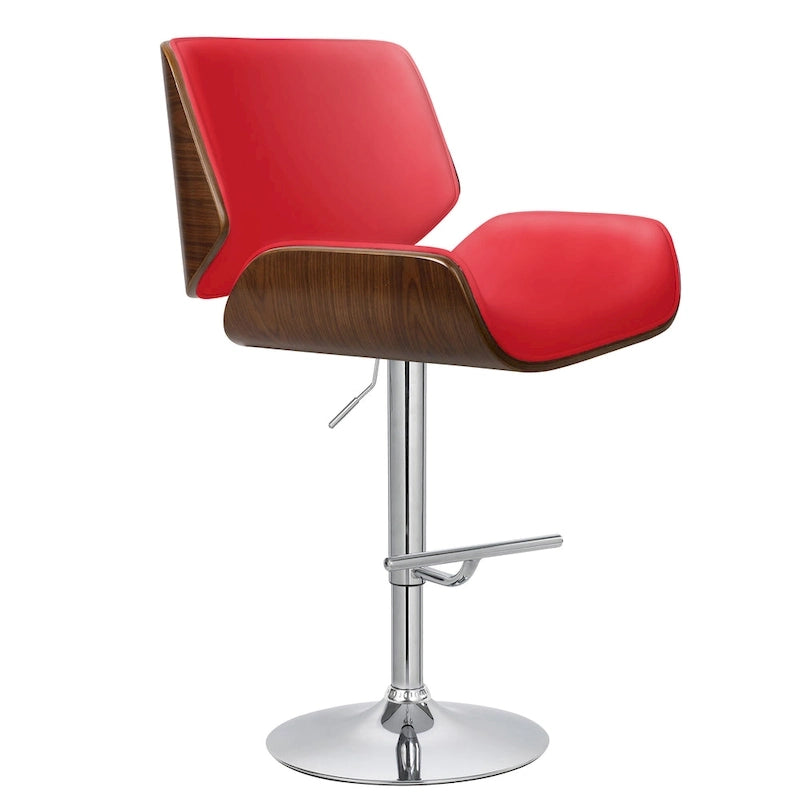 Porthos Home Oriole Height Adjustable Bar Stool, PU Upholstery, Chrome Base
