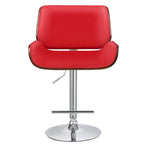 Porthos Home Oriole Height Adjustable Bar Stool, PU Upholstery, Chrome Base