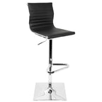 Porch & Den Tower Master Contemporary Adjustable Bar Stool in Faux Leather - N/A