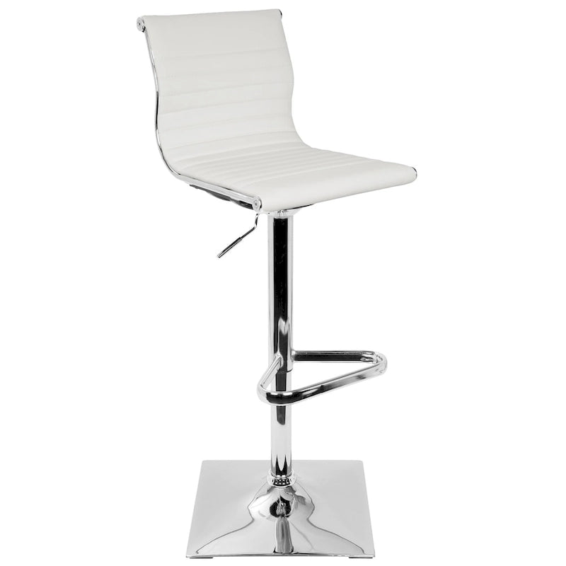 Porch & Den Tower Master Contemporary Adjustable Bar Stool in Faux Leather - N/A