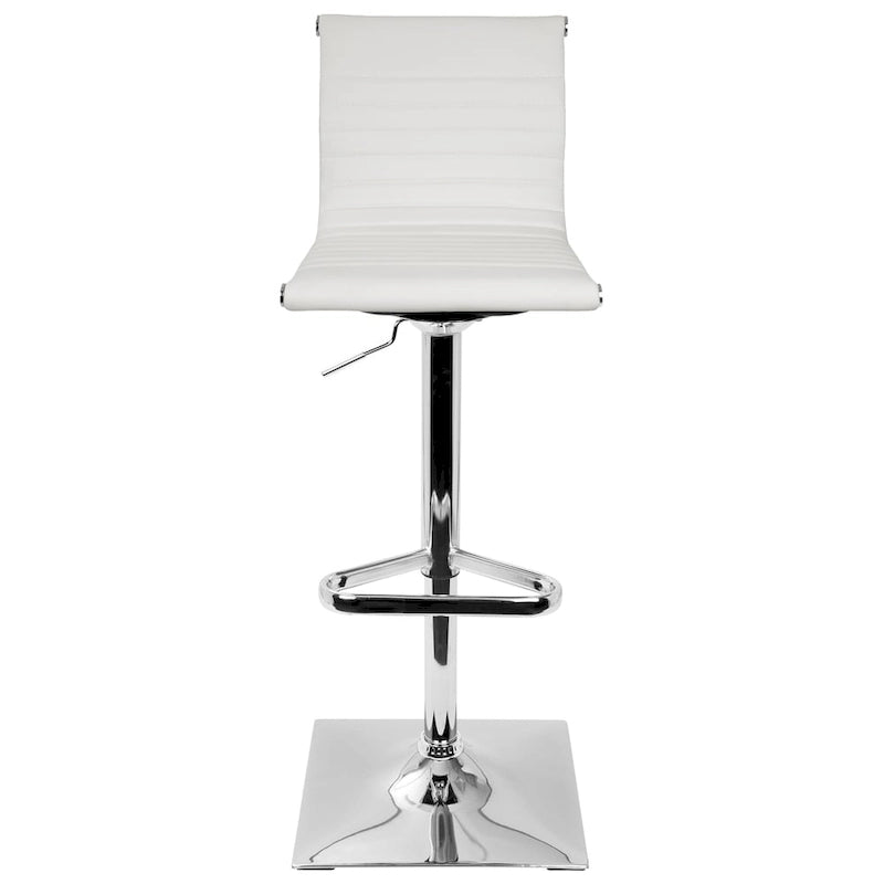 Porch & Den Tower Master Contemporary Adjustable Bar Stool in Faux Leather - N/A