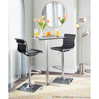 Porch & Den Tower Master Contemporary Adjustable Bar Stool in Faux Leather - N/A