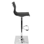 Porch & Den Tower Master Contemporary Adjustable Bar Stool in Faux Leather - N/A