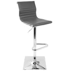Porch & Den Tower Master Contemporary Adjustable Bar Stool in Faux Leather - N/A
