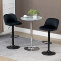 HOMCOM Adjustable Bar Stools Set of 2, Velvet Counter Height Barstool, Upholstered Kitchen Stool with Swivel Seat, Steel Frame