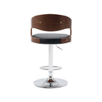 Porthos Home Ezra Height Adjustable Bar Stool, PU Leather, Chrome Base