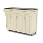 Create-a-Cart White Kitchen Cart with Black Granite Top