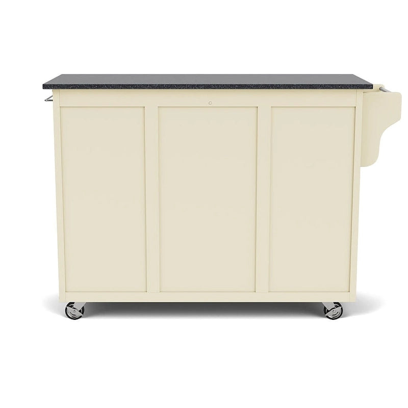 Create-a-Cart White Kitchen Cart with Black Granite Top