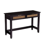 SEI Furniture Chekshire Mid-Century Modern Storage Console Table with Rattan Drawers