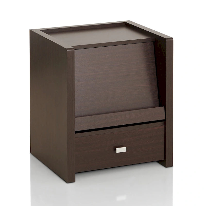 Dine Modern Walnut 18-inch 1-Shelf Side Table by Furniture of America