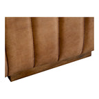 Aurelle Home Rustic Channel-Stitched Leather Sofa