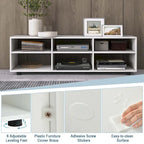 6-Cubby Media Console Entertainment Center with Adjustable Shelves