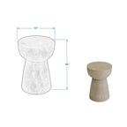 Round Solid Teak Wood Whitewash Pedestal Accent Table by East at Main