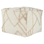 Adil 18 Wide Square Ivory Pouf by Kosas Home