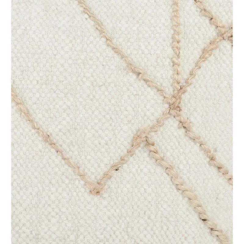 Adil 18 Wide Square Ivory Pouf by Kosas Home