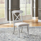 Ocean Isle Antique White Weathered Pine 5 Piece Pedestal Table Set
