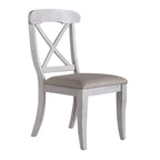 Ocean Isle Antique White Weathered Pine 5 Piece Pedestal Table Set