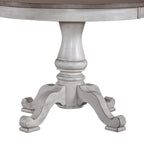 Ocean Isle Antique White Weathered Pine 5 Piece Pedestal Table Set