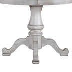 Ocean Isle Antique White Weathered Pine 5 Piece Pedestal Table Set