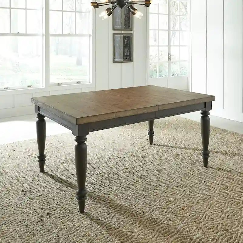 Harvest Home Chalkboard Rectangular Leg Table - Black