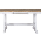 Lindsey Farm Weathered White & Sandstone 7 Piece Trestle Table Set