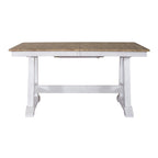 Lindsey Farm Weathered White & Sandstone 7 Piece Trestle Table Set
