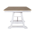 Lindsey Farm Weathered White & Sandstone 7 Piece Trestle Table Set