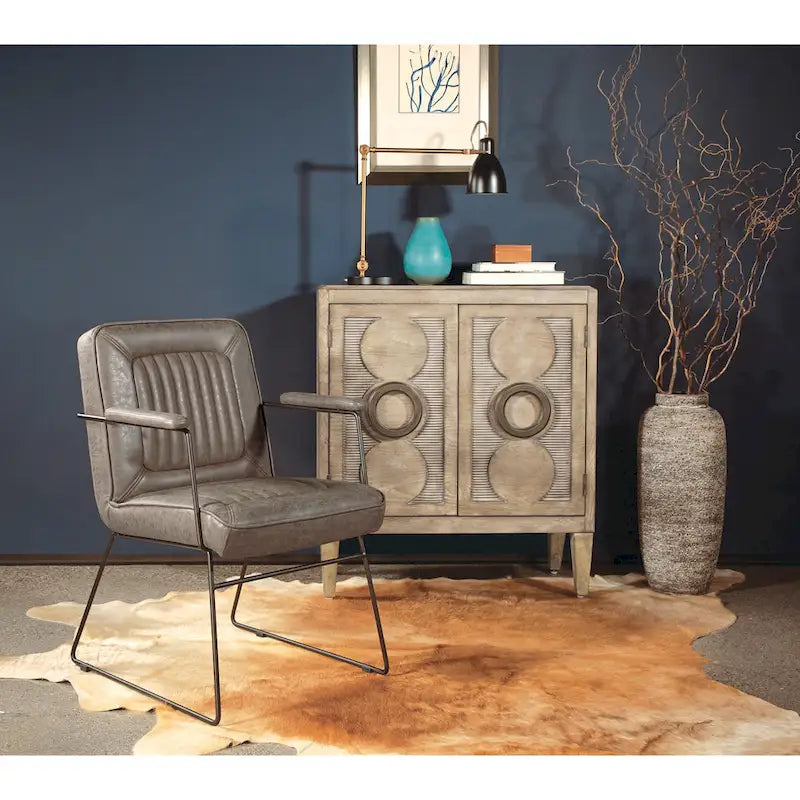 Carbon Loft Teigen Faux Leather Chair with Sled Base
