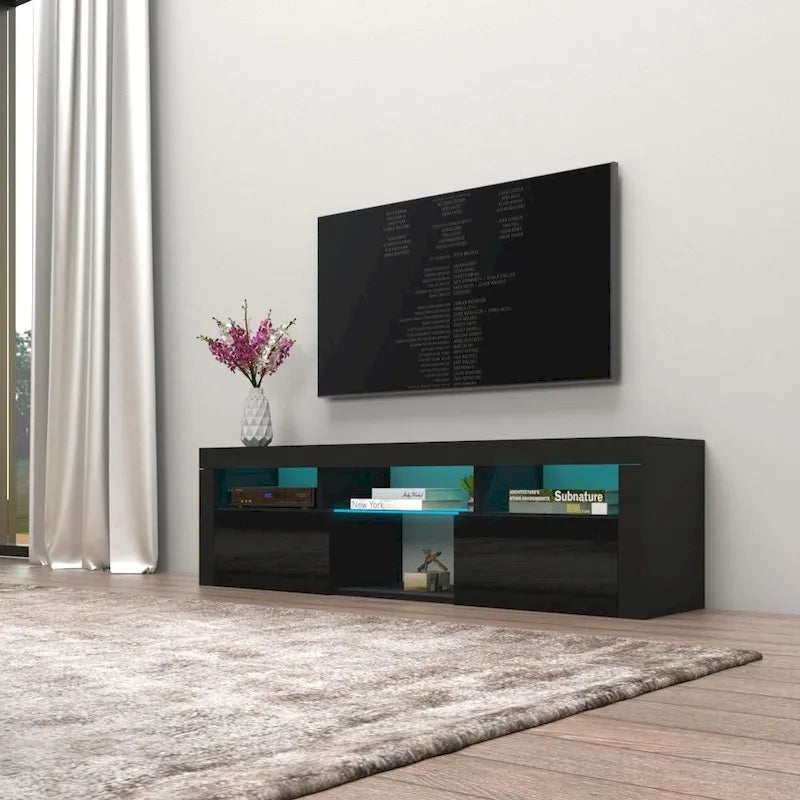 Bari 160 Wall Mounted Floating 63 TV Stand with 16 Color LEDs